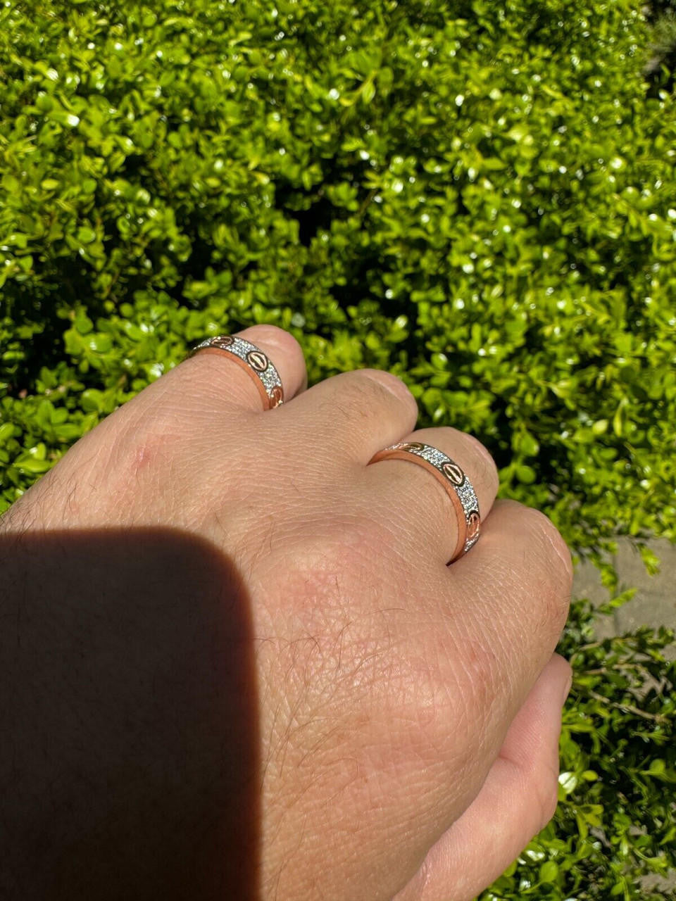 MOISSANITE Love Ring Eternity Band - 14k Rose Gold Vermeil 925 Silver