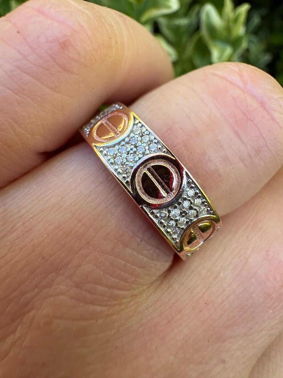 MOISSANITE Love Ring Eternity Band - 14k Rose Gold Vermeil 925 Silver