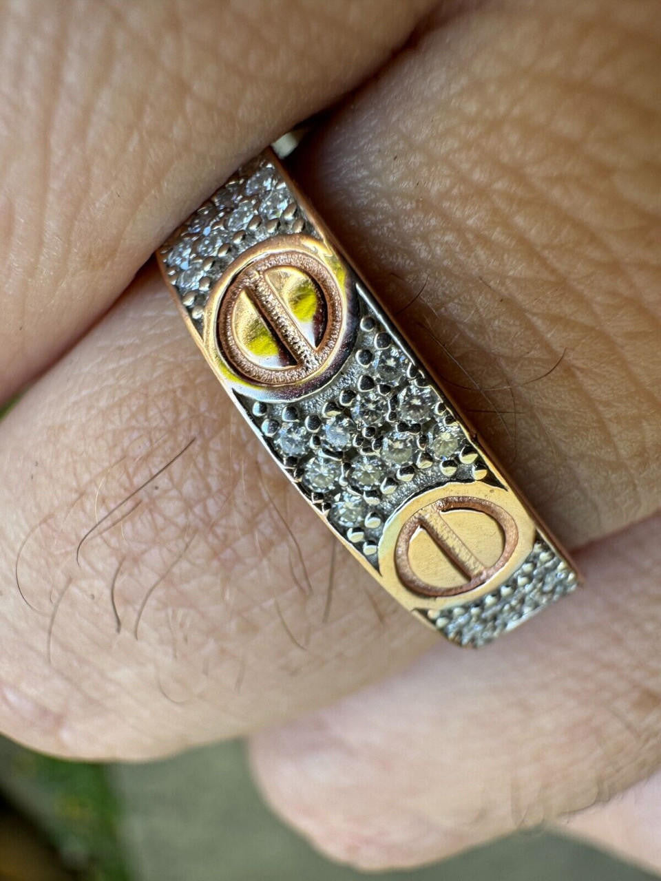 MOISSANITE Love Ring Eternity Band - 14k Rose Gold Vermeil 925 Silver