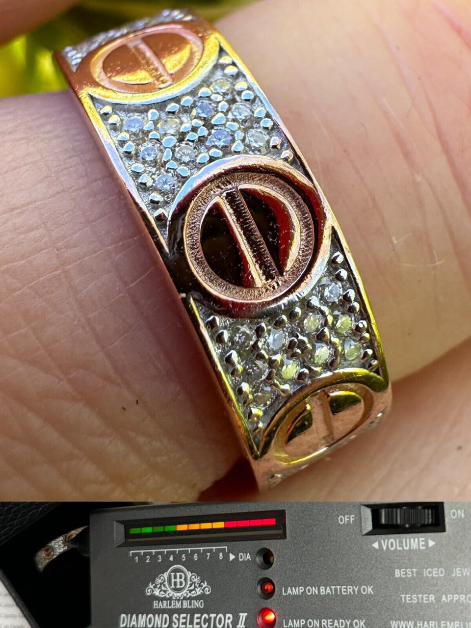 MOISSANITE Love Ring Eternity Band - 14k Rose Gold Vermeil 925 Silver