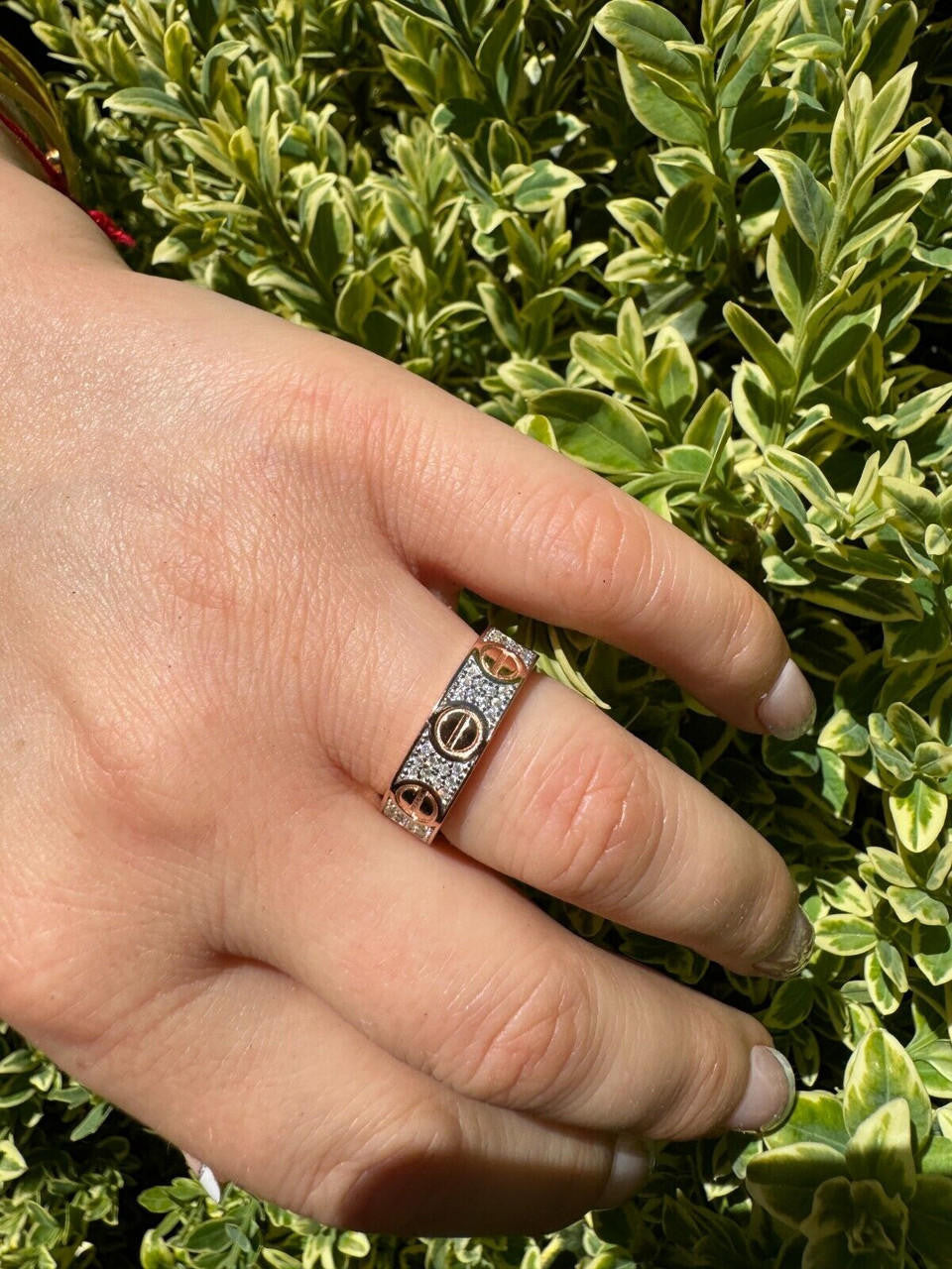 MOISSANITE Love Ring Eternity Band - 14k Rose Gold Vermeil 925 Silver