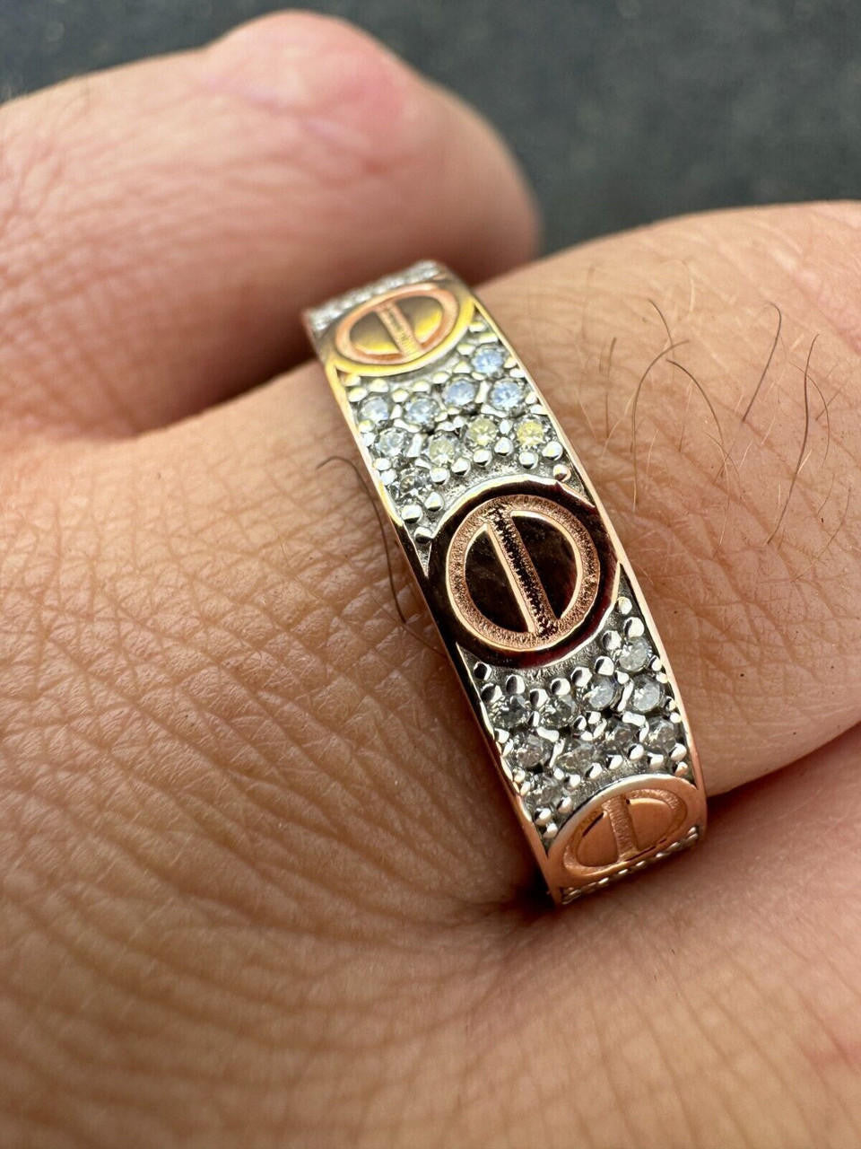 MOISSANITE Love Ring Eternity Band - 14k Rose Gold Vermeil 925 Silver