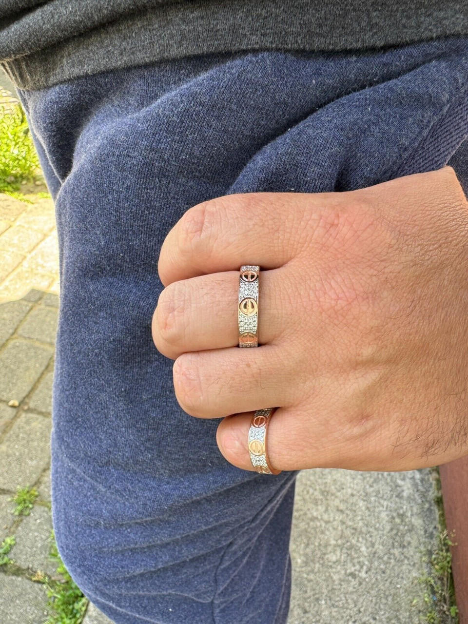 MOISSANITE Love Ring Eternity Band - 14k Rose Gold Vermeil 925 Silver