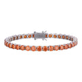 Real Iced Orange MOISSANITE 5mm Tennis Bracelet 925 Silver Pass Diamond Test
