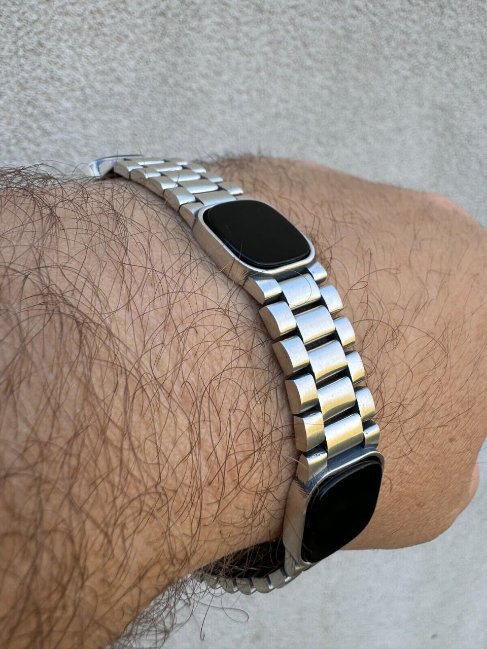 Presidential Bracelet W. Natural Black Onyx Motifs - 925 Sterling Silver Oxidized Gunmetal - 7"-9" - 15mm