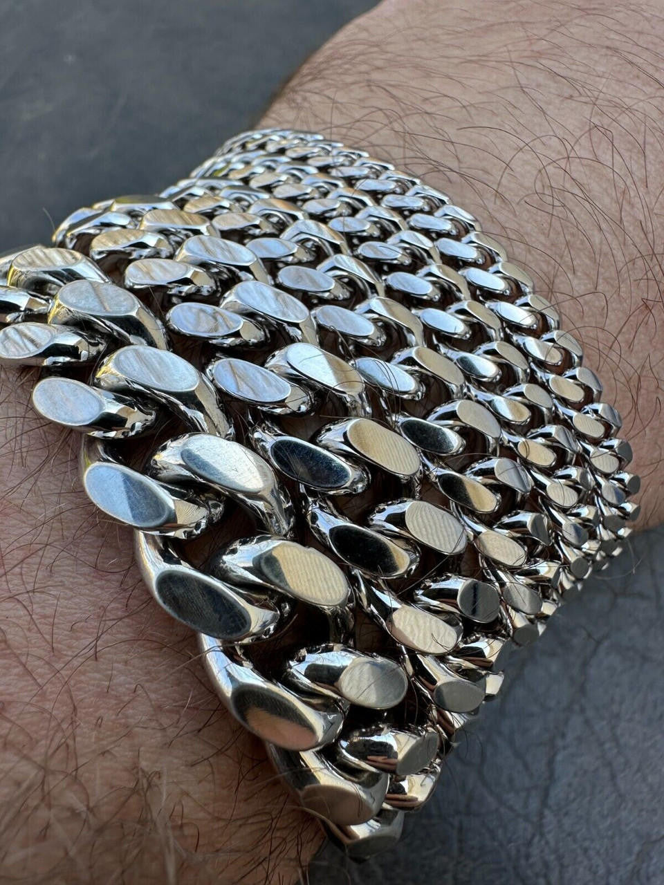 MOISSANITE Baguette Iced Clasp Miami Cuban Link Bracelet - 925 Silver - 7"-8.5" - 5mm-12mm