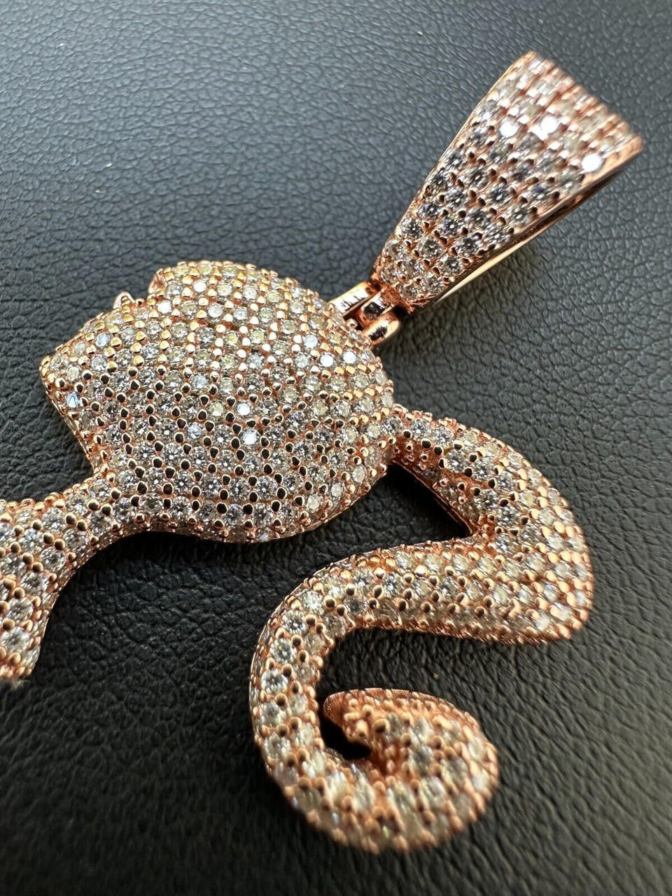 MOISSANITE Barbie Doll Iced Out Pendant - 14k Yellow/Rose Gold Vermeil or 925 Silver - Small 1.25"