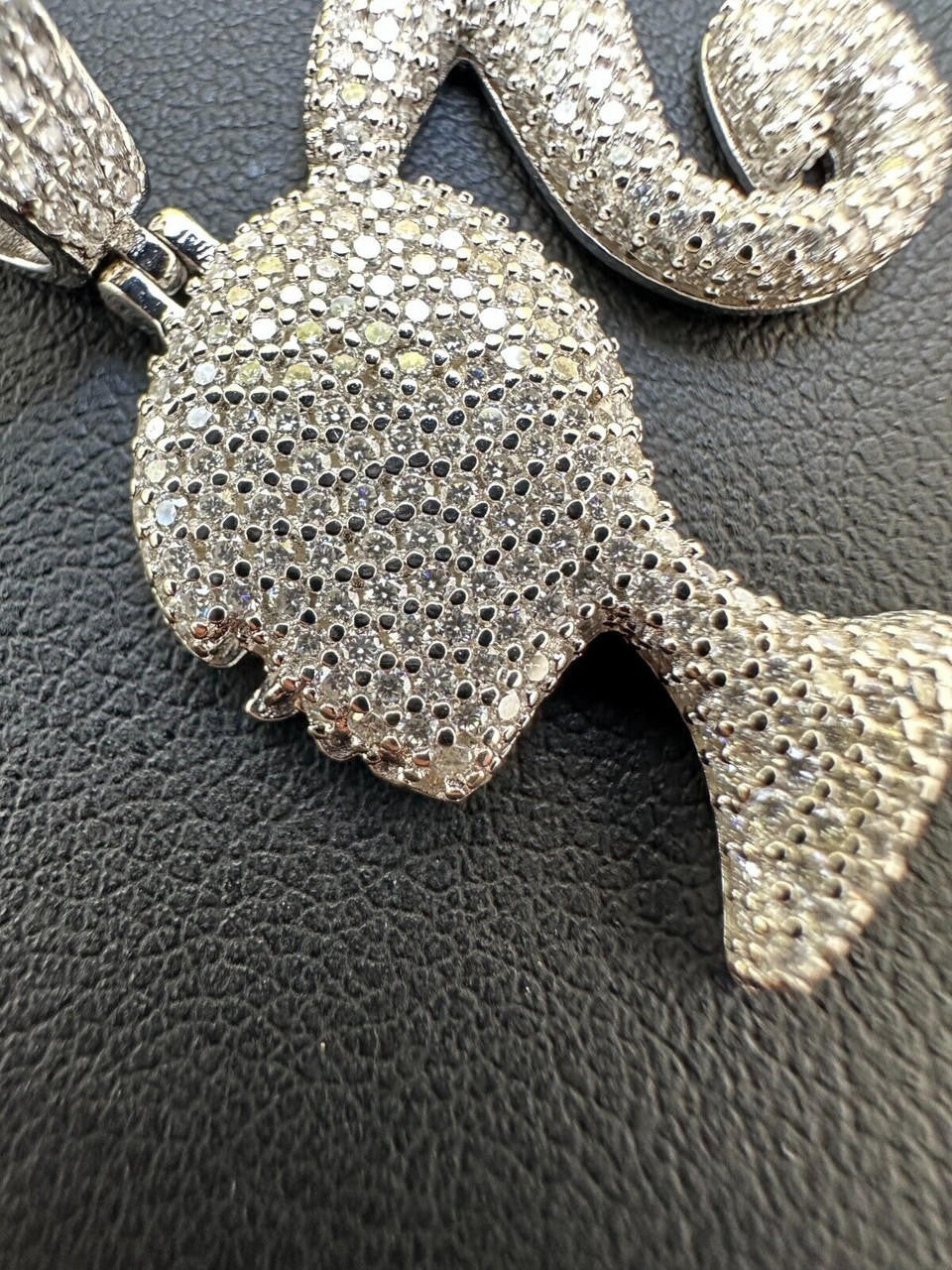 MOISSANITE Barbie Doll Iced Out Pendant - 14k Yellow/Rose Gold Vermeil or 925 Silver - Small 1.25"
