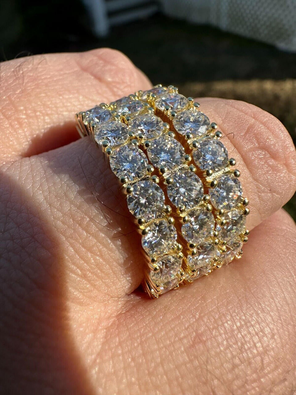 MOISSANITE Eternity Band Wedding Ring #1 BESTSELLER - 14k Gold Vermeil 925 Silver - 2mm-5mm