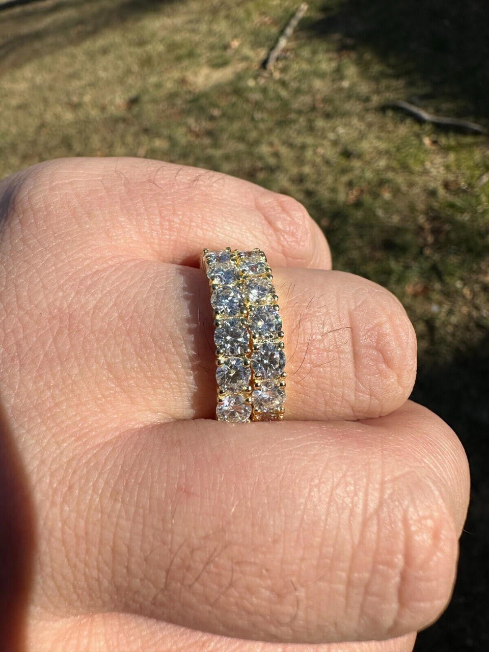 MOISSANITE Eternity Band Wedding Ring #1 BESTSELLER - 14k Gold Vermeil 925 Silver - 2mm-5mm