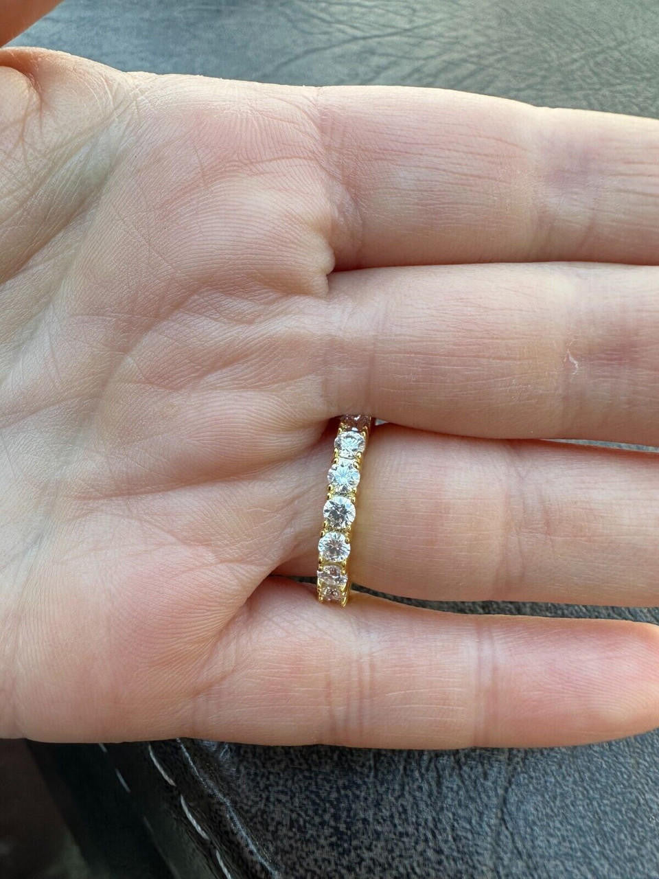 MOISSANITE Eternity Band Wedding Ring #1 BESTSELLER - 14k Gold Vermeil 925 Silver - 2mm-5mm
