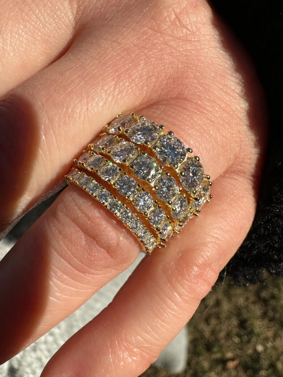 MOISSANITE Eternity Band Wedding Ring #1 BESTSELLER - 14k Gold Vermeil 925 Silver - 2mm-5mm