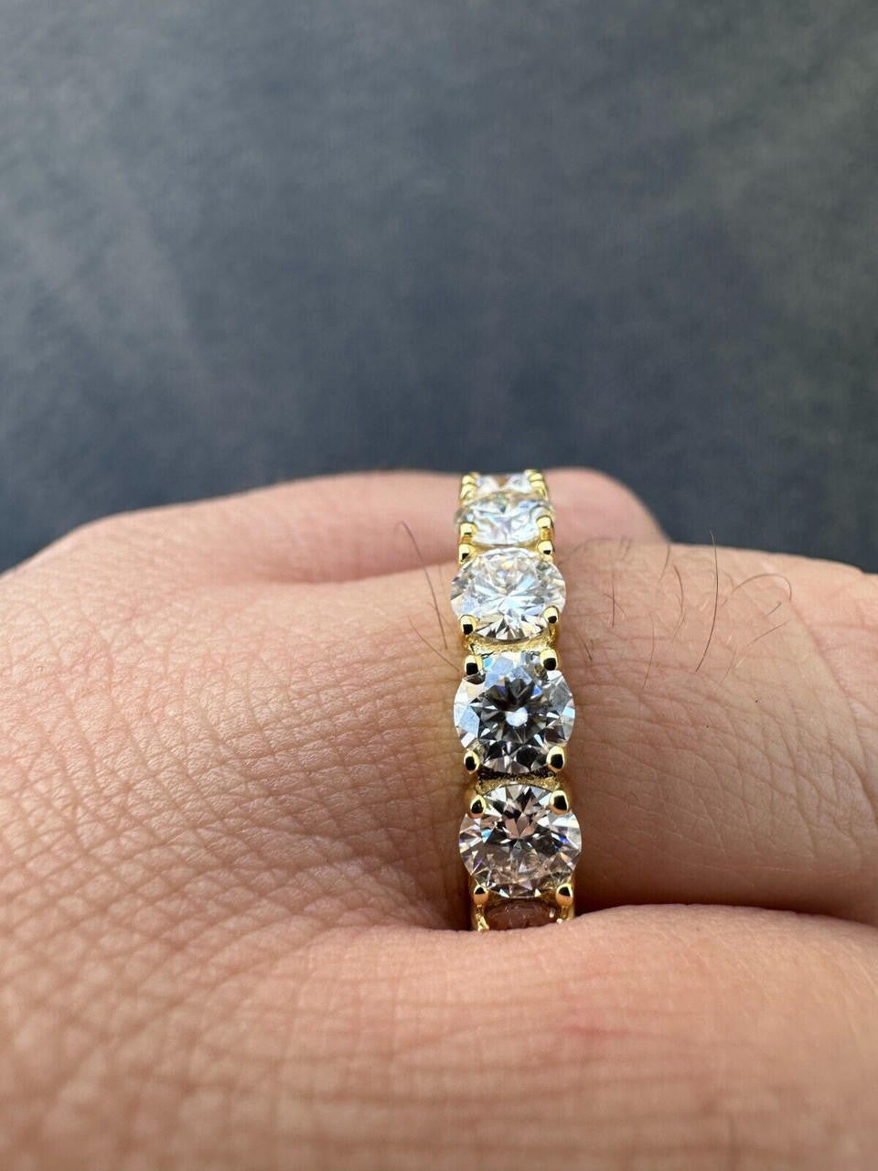 MOISSANITE Eternity Band Wedding Ring #1 BESTSELLER - 14k Gold Vermeil 925 Silver - 2mm-5mm