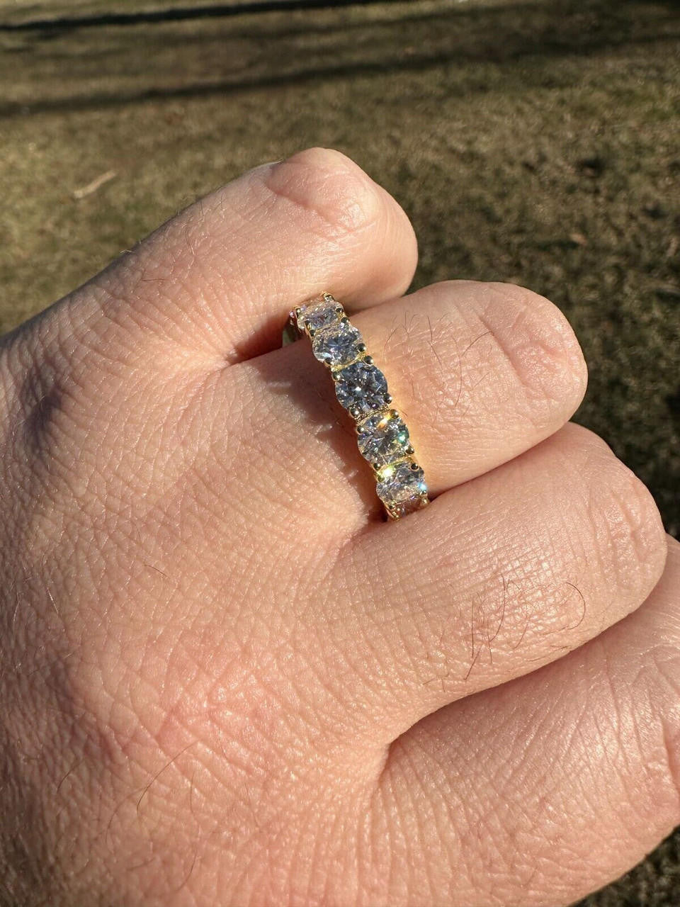 MOISSANITE Eternity Band Wedding Ring #1 BESTSELLER - 14k Gold Vermeil 925 Silver - 2mm-5mm