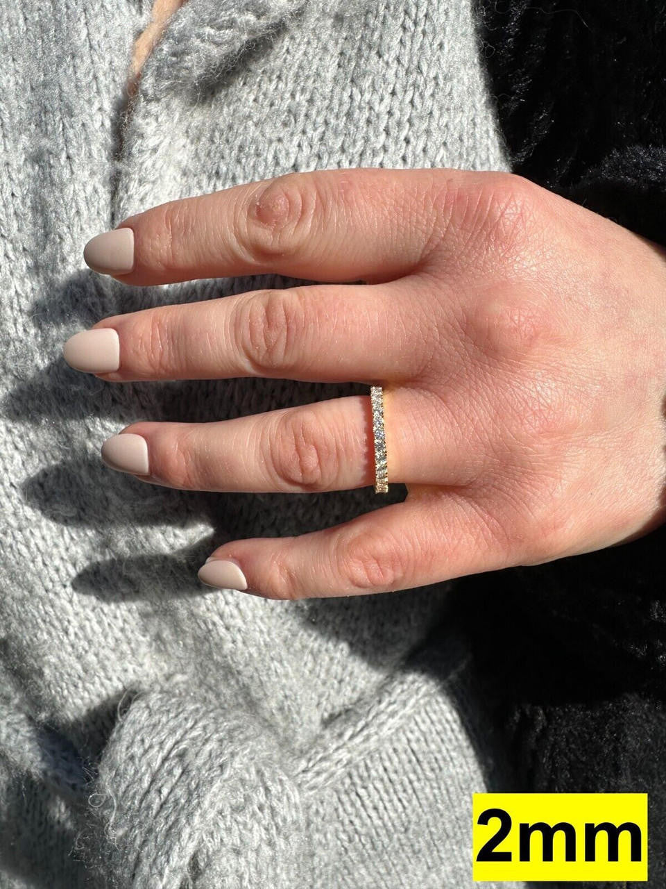 MOISSANITE Eternity Band Wedding Ring #1 BESTSELLER - 14k Gold Vermeil 925 Silver - 2mm-5mm