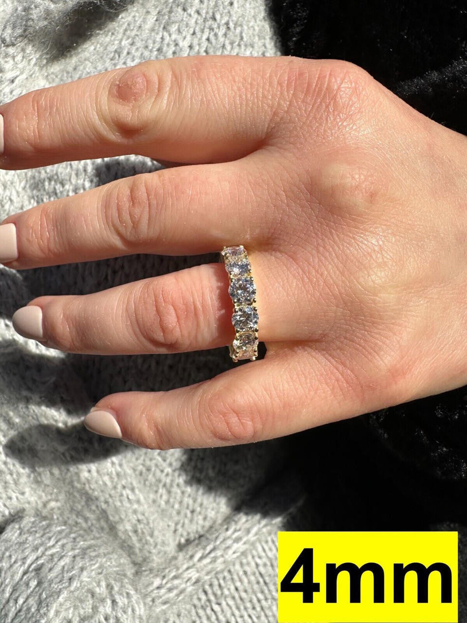 MOISSANITE Eternity Band Wedding Ring #1 BESTSELLER - 14k Gold Vermeil 925 Silver - 2mm-5mm