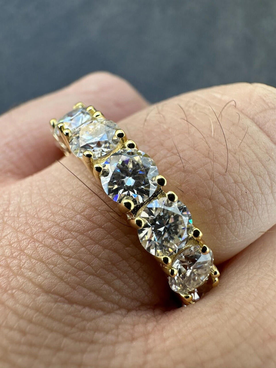 MOISSANITE Eternity Band Wedding Ring #1 BESTSELLER - 14k Gold Vermeil 925 Silver - 2mm-5mm