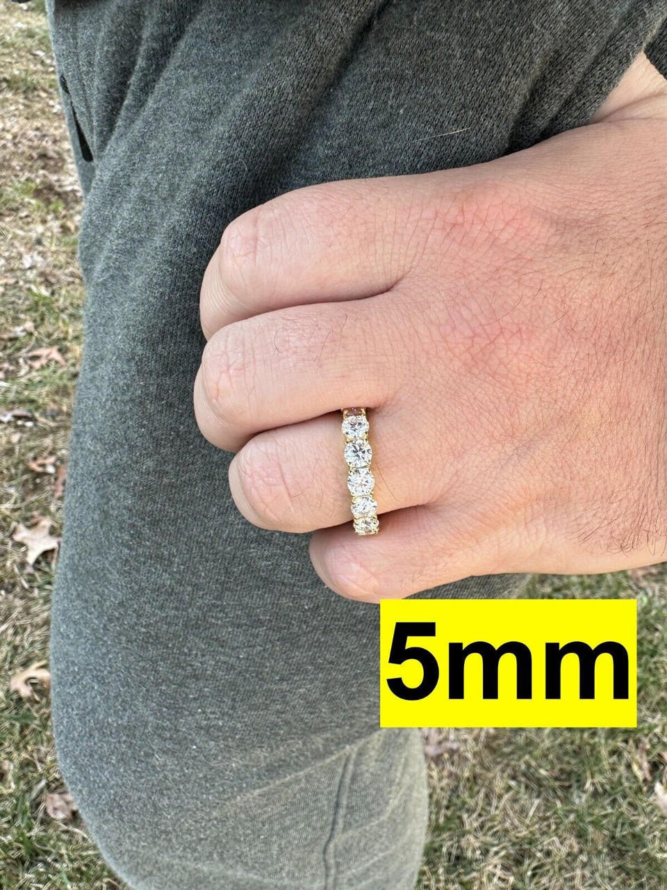 MOISSANITE Eternity Band Wedding Ring #1 BESTSELLER - 14k Gold Vermeil 925 Silver - 2mm-5mm