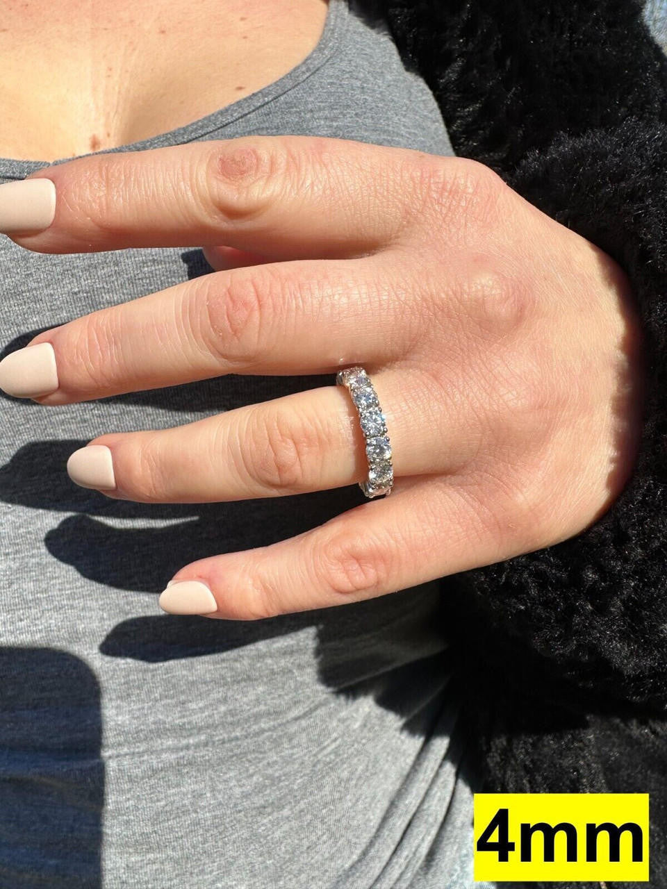 MOISSANITE Eternity Band Wedding Ring #1 BESTSELLER - 925 Silver - 2mm-5mm