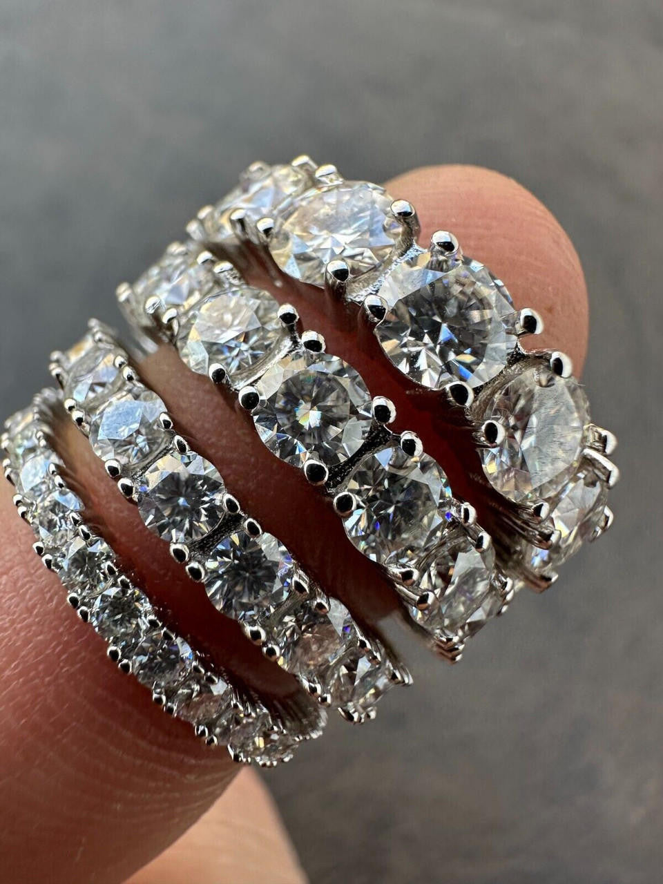 MOISSANITE Eternity Band Wedding Ring #1 BESTSELLER - 925 Silver - 2mm-5mm