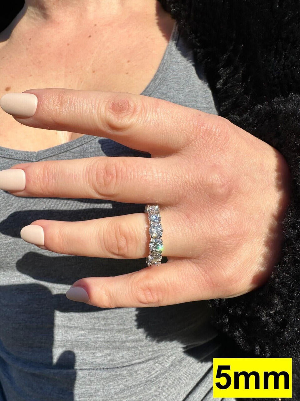 MOISSANITE Eternity Band Wedding Ring #1 BESTSELLER - 925 Silver - 2mm-5mm