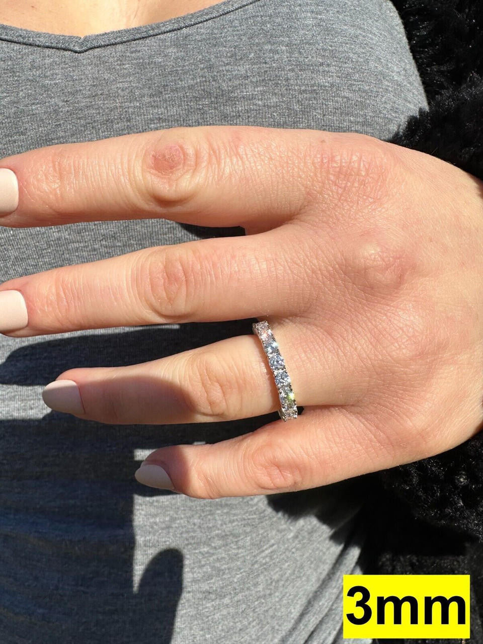 MOISSANITE Eternity Band Wedding Ring #1 BESTSELLER - 925 Silver - 2mm-5mm