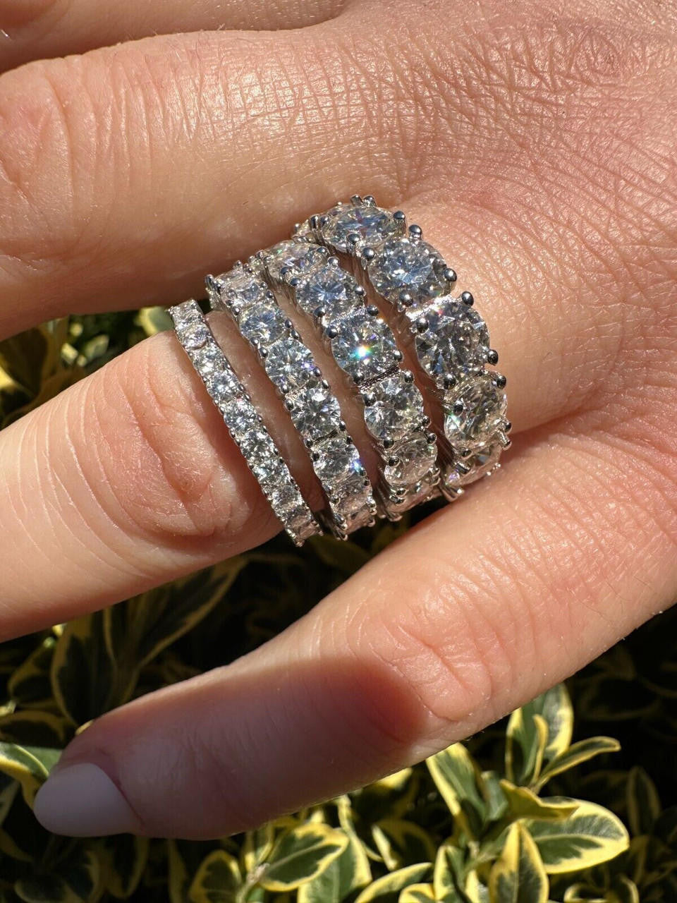 MOISSANITE Eternity Band Wedding Ring #1 BESTSELLER - 925 Silver - 2mm-5mm
