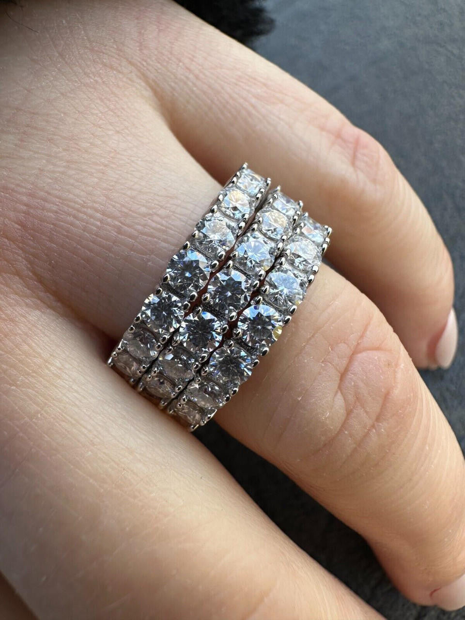 MOISSANITE Eternity Band Wedding Ring #1 BESTSELLER - 925 Silver - 2mm-5mm