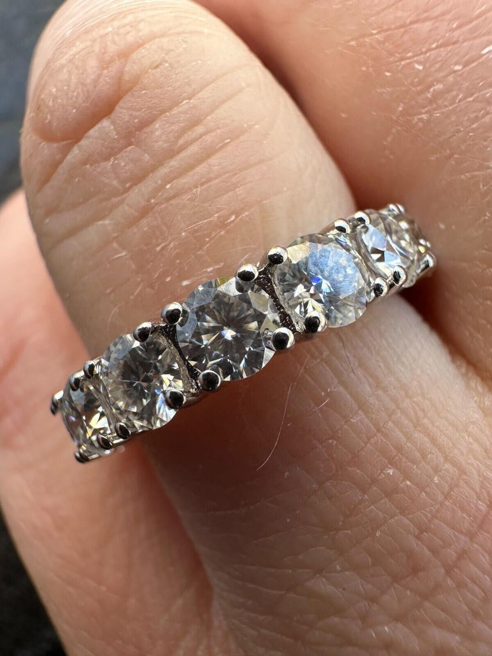 MOISSANITE Eternity Band Wedding Ring #1 BESTSELLER - 925 Silver - 2mm-5mm