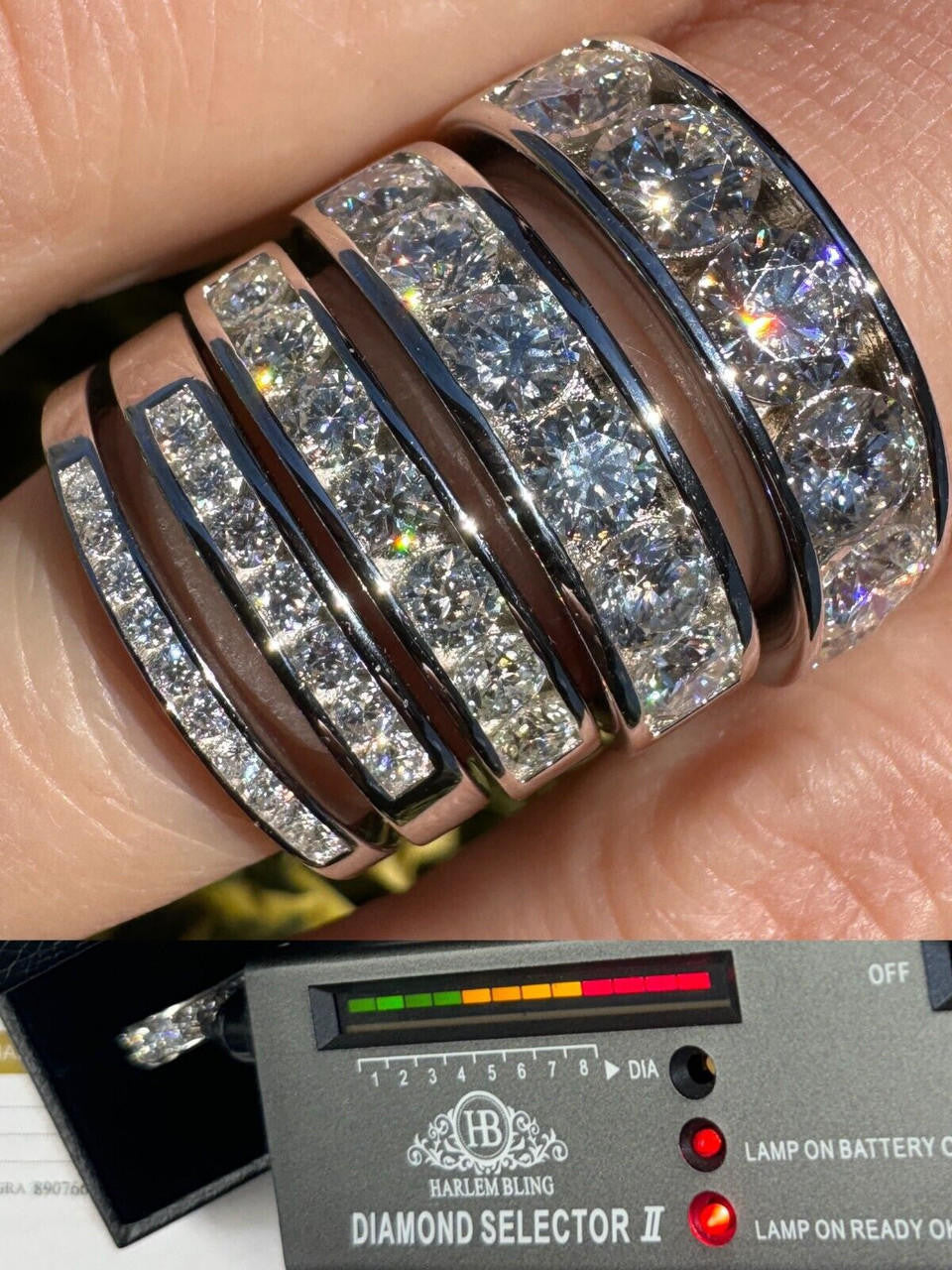 MOISSANITE Half Eternity Channel Set Wedding Band Ring - 925 Silver - 1.5mm-5mm