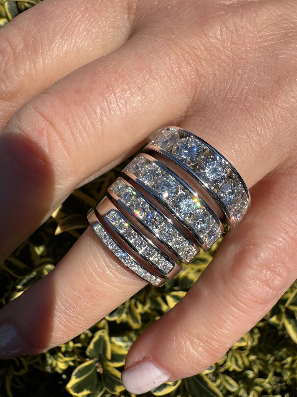 MOISSANITE Half Eternity Channel Set Wedding Band Ring - 925 Silver - 1.5mm-5mm