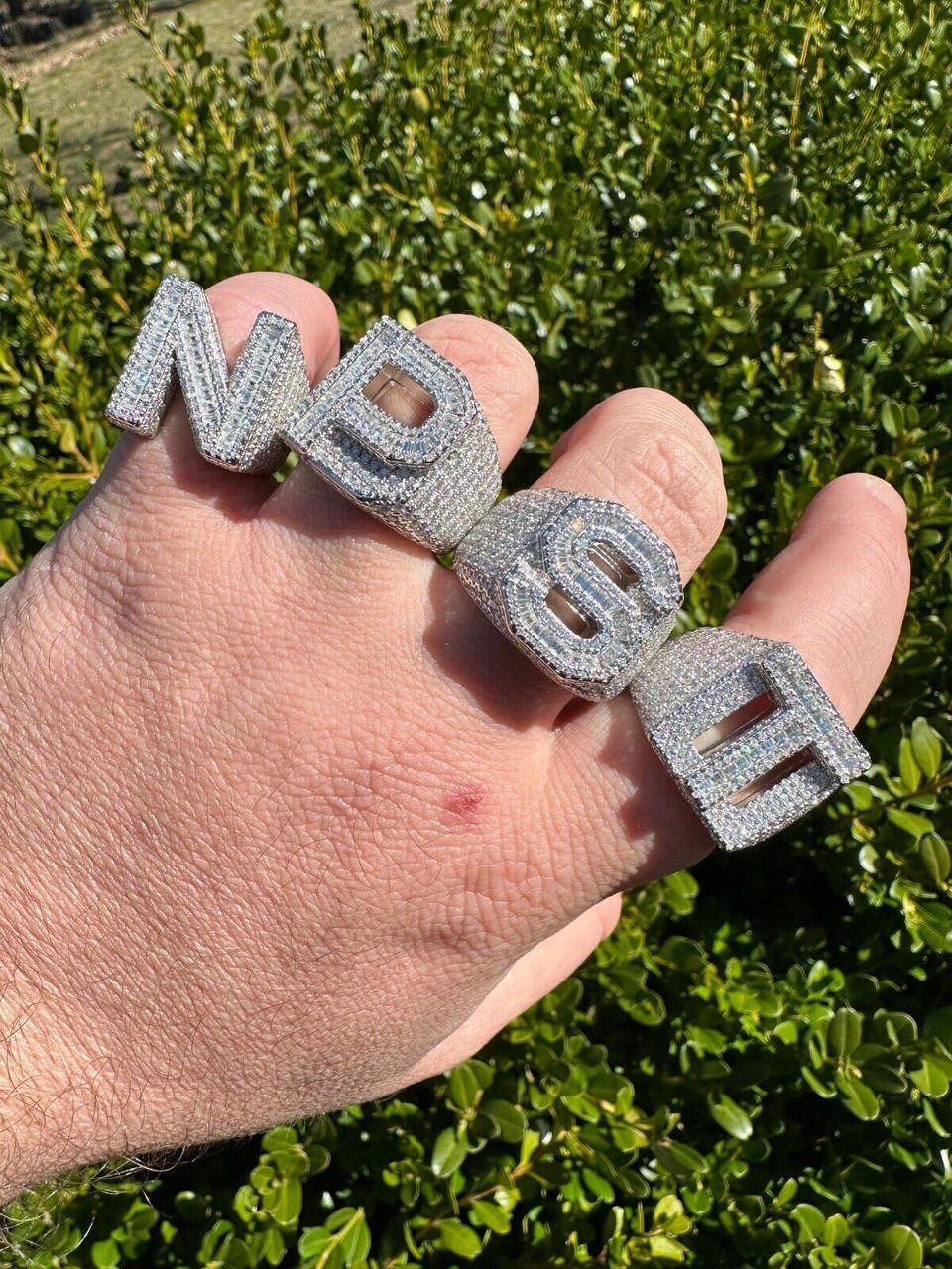 MOISSANITE Initial Letters A-Z Ring - 925 Silver