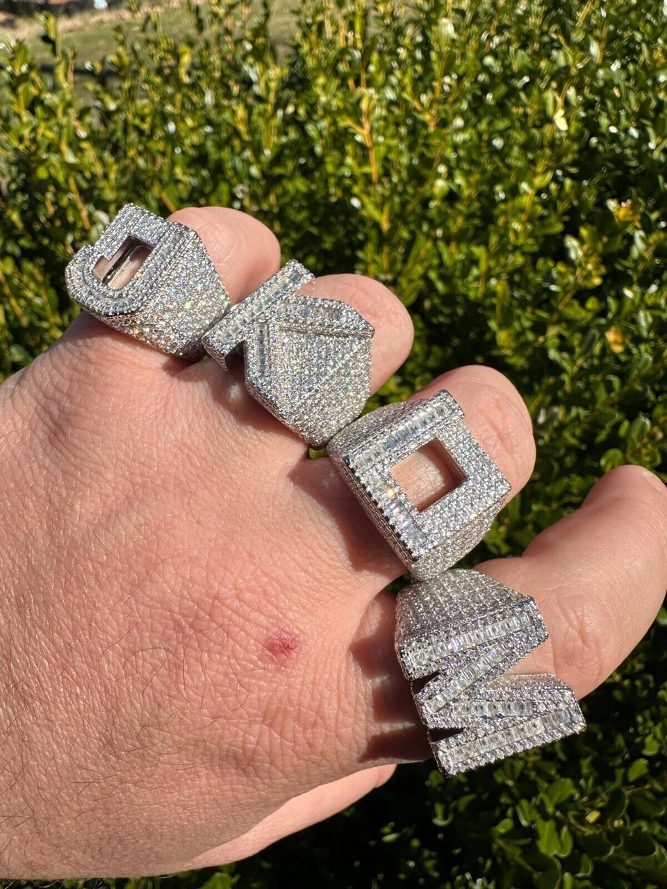 MOISSANITE Initial Letters A-Z Ring - 925 Silver