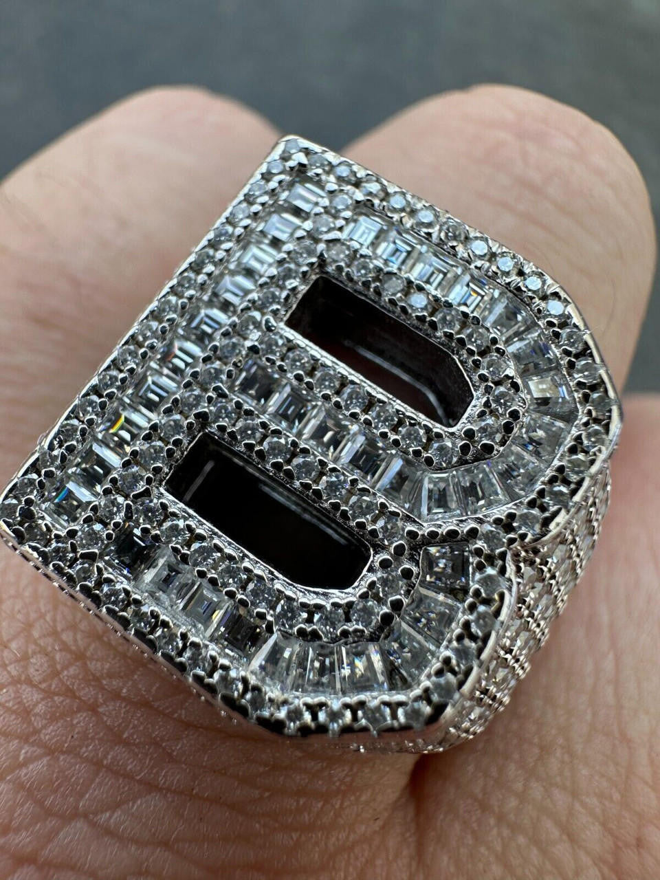 MOISSANITE Initial Letters A-Z Ring - 925 Silver