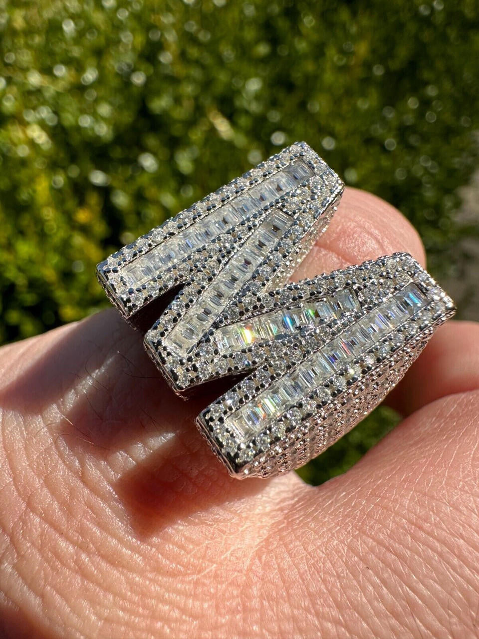 MOISSANITE Initial Letters A-Z Ring - 925 Silver