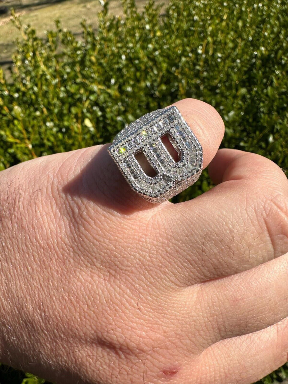 MOISSANITE Initial Letters A-Z Ring - 925 Silver