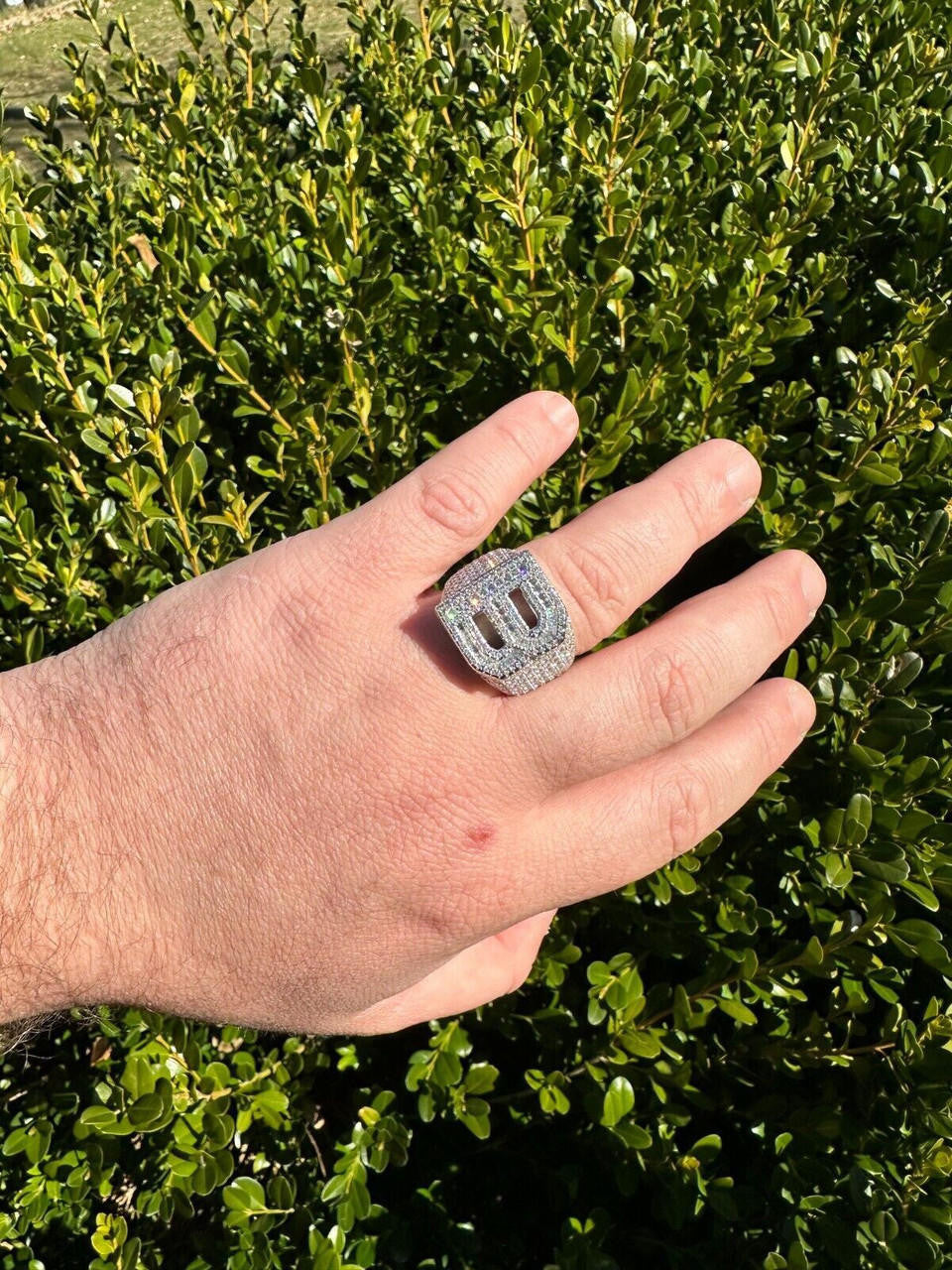 MOISSANITE Initial Letters A-Z Ring - 925 Silver