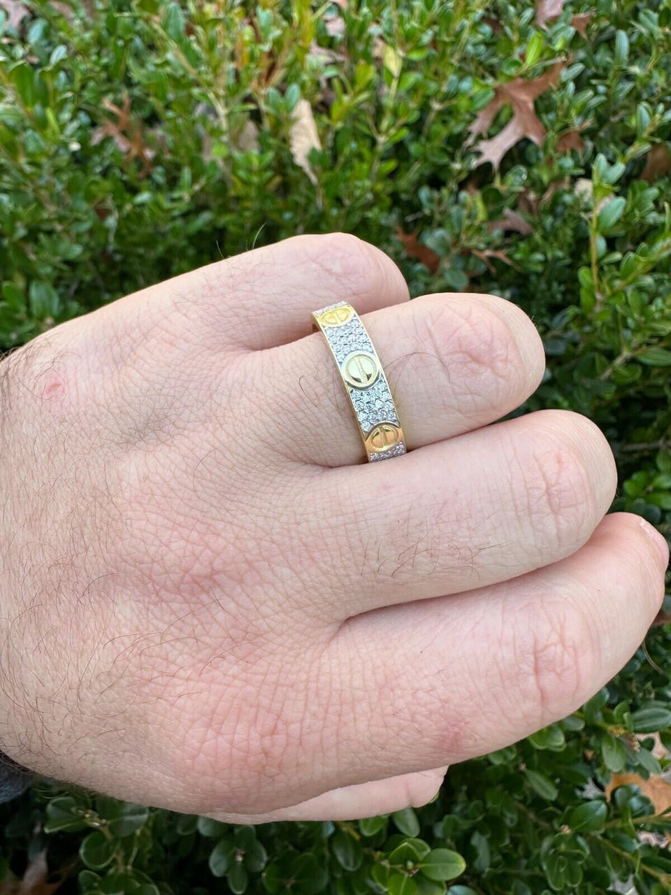 MOISSANITE Love Ring Eternity Band - 14k Gold Vermeil 925 Silver