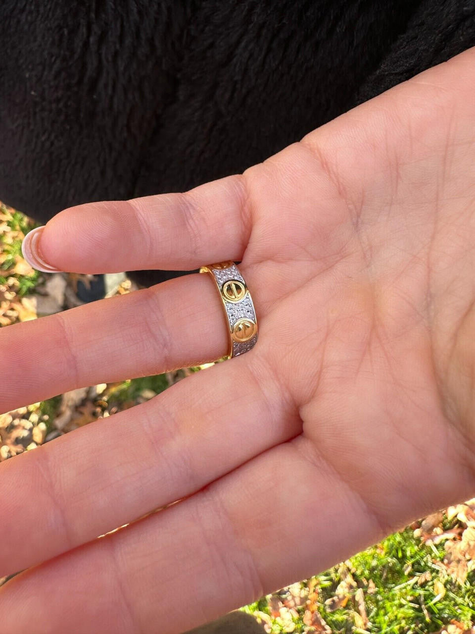 MOISSANITE Love Ring Eternity Band - 14k Gold Vermeil 925 Silver