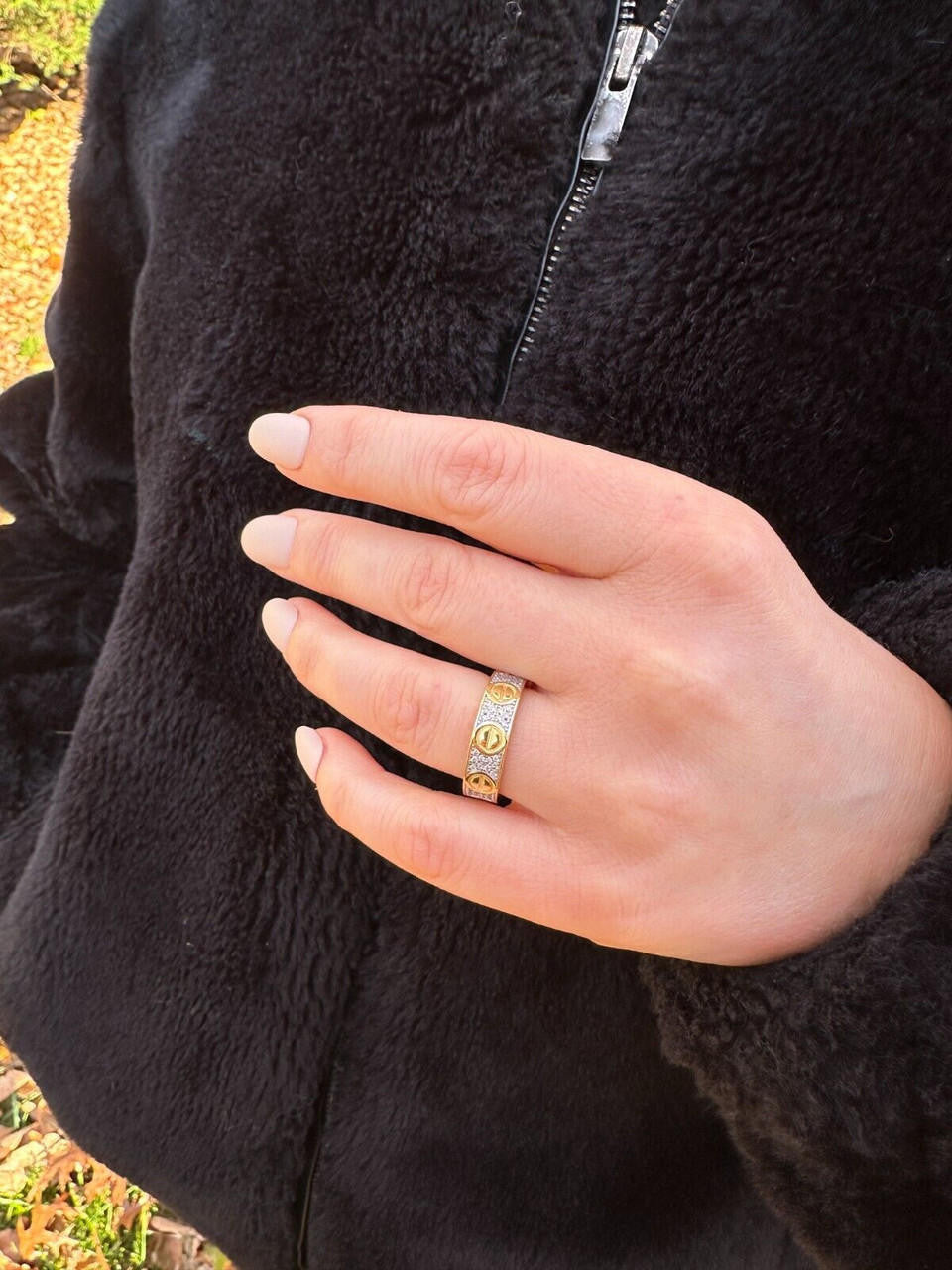 MOISSANITE Love Ring Eternity Band - 14k Gold Vermeil 925 Silver