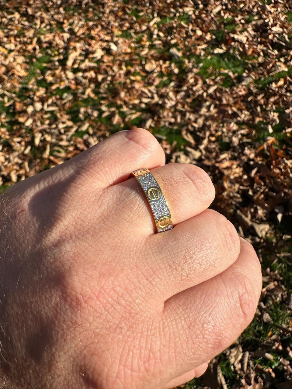 MOISSANITE Love Ring Eternity Band - 14k Gold Vermeil 925 Silver