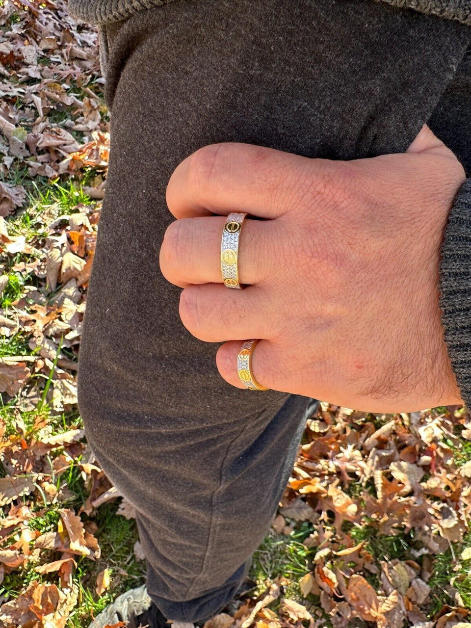 MOISSANITE Love Ring Eternity Band - 14k Gold Vermeil 925 Silver