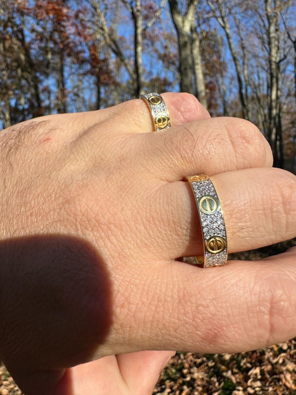 MOISSANITE Love Ring Eternity Band - 14k Gold Vermeil 925 Silver