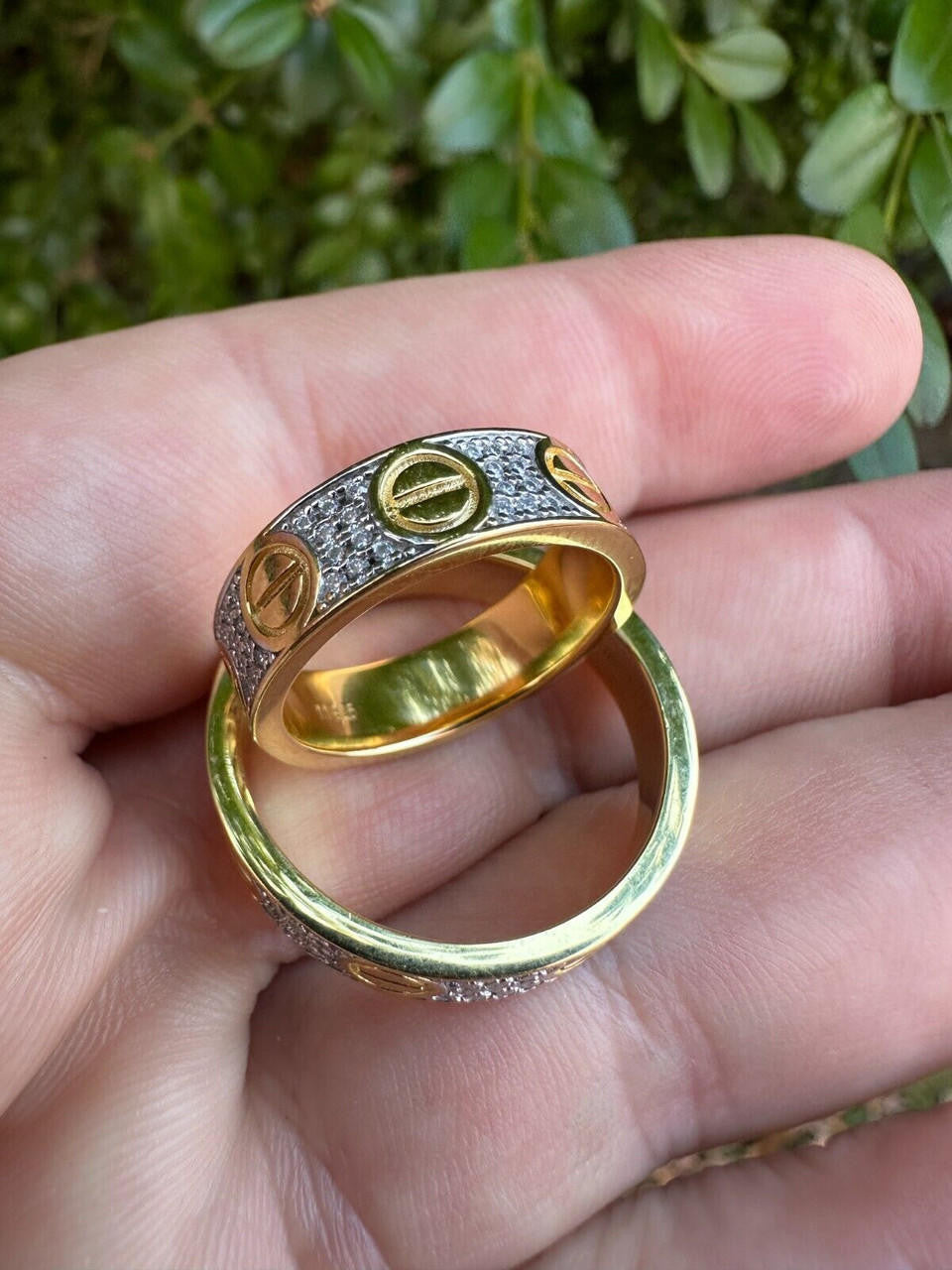 MOISSANITE Love Ring Eternity Band - 14k Gold Vermeil 925 Silver