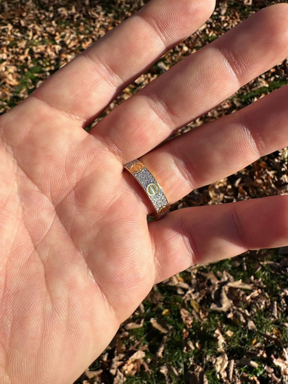 MOISSANITE Love Ring Eternity Band - 14k Gold Vermeil 925 Silver
