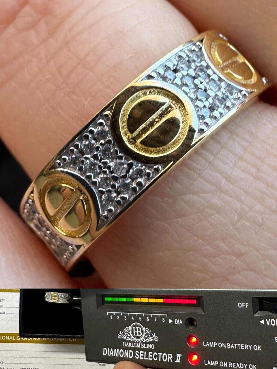 MOISSANITE Love Ring Eternity Band - 14k Gold Vermeil 925 Silver