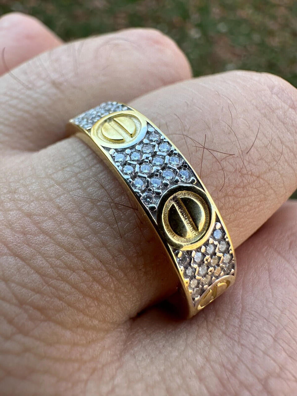 MOISSANITE Love Ring Eternity Band - 14k Gold Vermeil 925 Silver