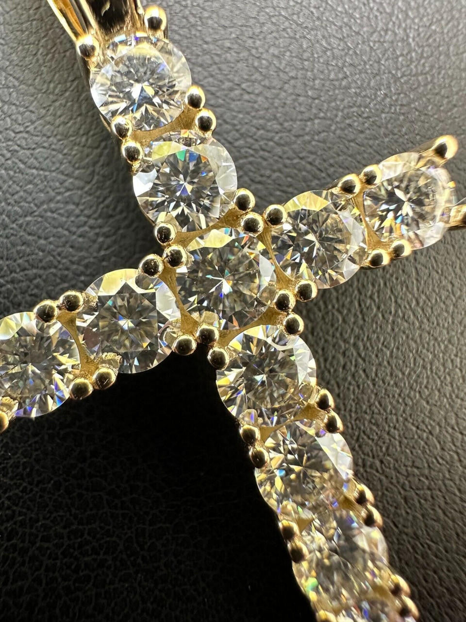 MOISSANITE Tennis Cross Pendant - 10k Gold - 0.5"-1.75"