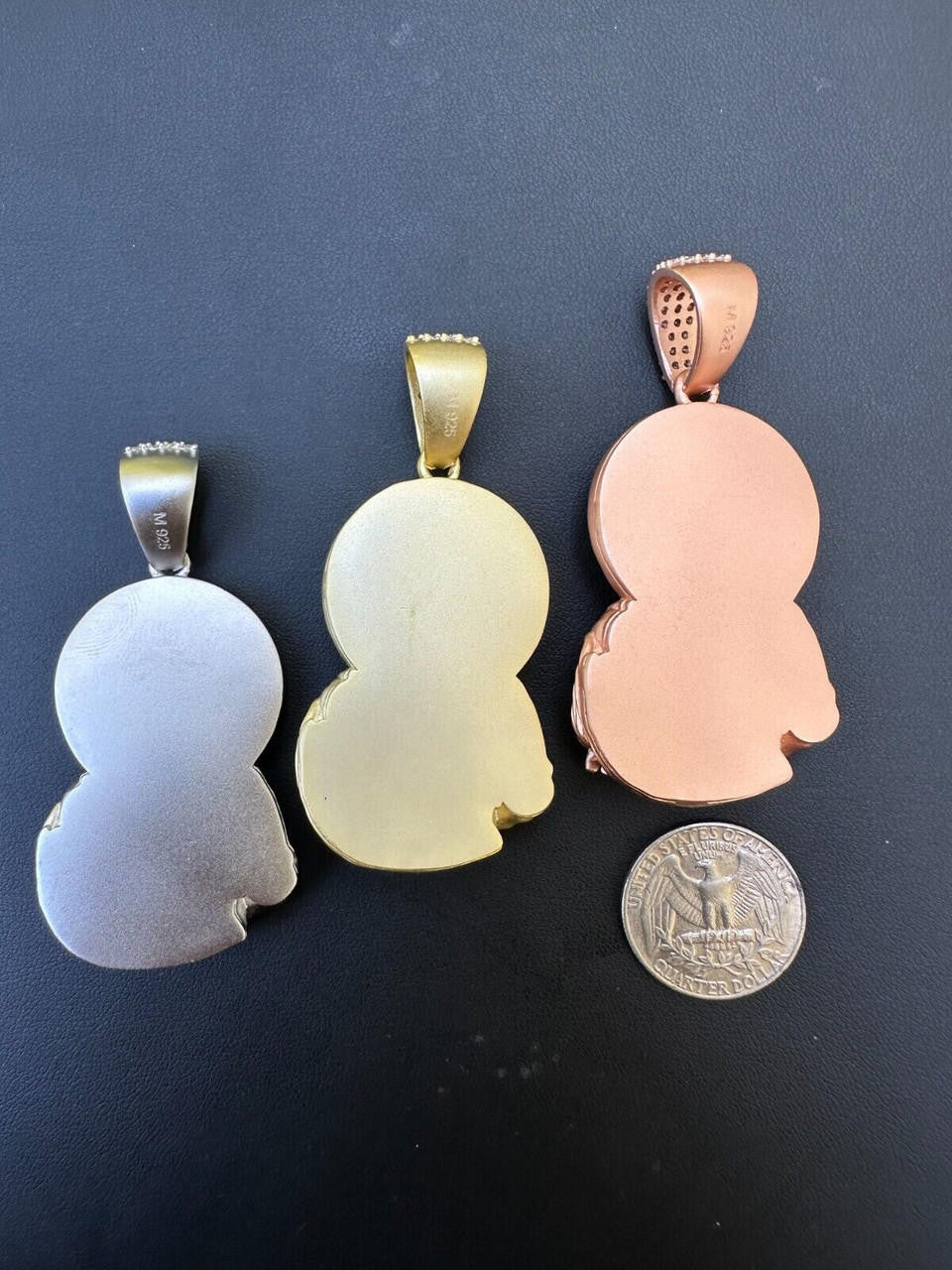 MOISSANITE St Jude San Judas Iced Pendant - 14k Yellow/Rose Gold Vermeil Or 925 Silver  - Large 2.75"