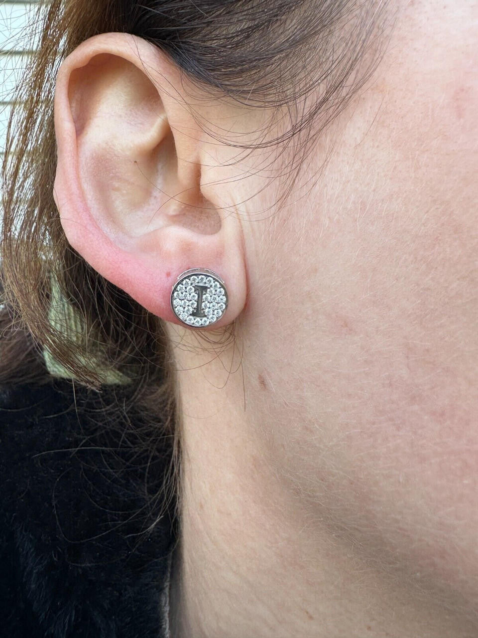 MOISSANITE A-Z Initial Letter Earrings - 14k Gold Vermeil Or 925 Silver - 10mm